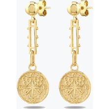 Goldium Jewellery Pusula Damga Küpe