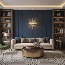 Elizim Home Lighting Taşlı Üçgen Ledli Krom  Pilli Aplik