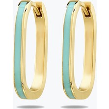 Goldium Jewellery Altın Mavi Mineli Küpe