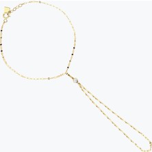 Goldium Jewellery Yuvarlak Taşlı Çubuklu Şahmeran