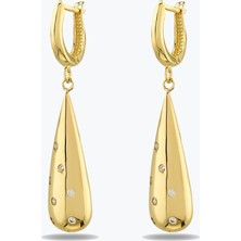 Goldium Jewellery Taş Detay Mini Boy Damla Küpe