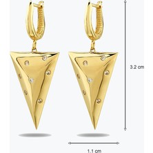 Goldium Jewellery Taş Detay Üçgen Küpe