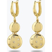 Goldium Jewellery Taşlı Mini Circular Küpe