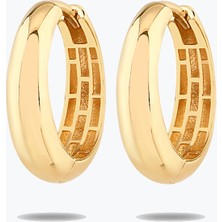 Goldium Jewellery Altın Sade Bomb Küpe