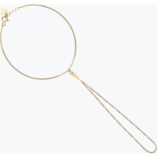Goldium Jewellery Kare Taşlı Uzun Piramidik Ince Gurmet Zincir Şahmeran