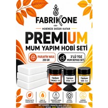 Fabrikone Premium Mum Yapım Hobi Seti - Parafin Wax 250 gr - 3'lü Toz Mum Boyası Seti - Turuncu, Siyah, Sarı BKFABPW2503TSSR