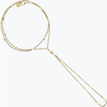 Goldium Jewellery Minimal Taşlı Kutup Yıldızlı Aynalı Zincir Tek Tur Şahmeran