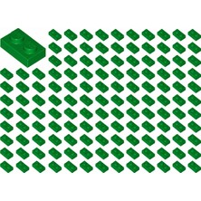 LEGO Yedek Parçalar: Plate 1X2: 100 Adet 1x2 Plate Parts Plaka Parçası Yeşil - Green 3023