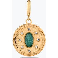 Goldium Jewellery Yeşil Madalyon Charm