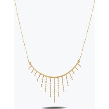 Goldium Jewellery Özel Tasarım Mini Top Zincir-Tel  Detay Kolye