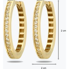 Goldium Jewellery Altın Taşlı Halka Küpe