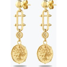 Goldium Jewellery Altın Hayat Ağacı Damga Küpe