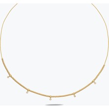 Goldium Jewellery Özel Tasarım Mini Taş Detay Yarım Kolye