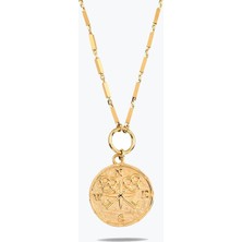 Goldium Jewellery Vintage Pusula Damga Kolye