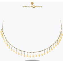 Goldium Jewellery Uzantılı Damla Pullu Kolye