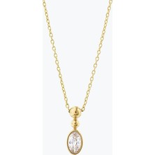 Goldium Jewellery Oval Taşlı Toplu Kolye
