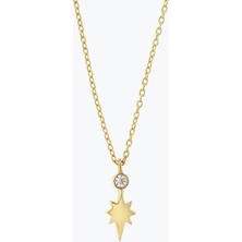 Goldium Jewellery Minimal Taşlı Kutup Yıldızı Toplu Kolye
