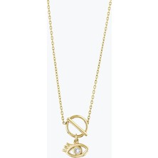 Goldium Jewellery Çizgi Halkalı Gözlü Kolye