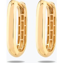 Goldium Jewellery Altın Dikdörtgen Form Bomb Küpe