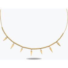 Goldium Jewellery Taşlı Düz Desen 7 Zambak Kolye