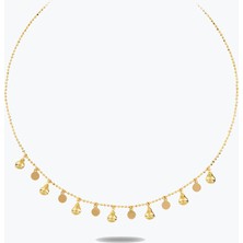Goldium Jewellery Altın Pullu Damla Kolye
