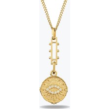 Goldium Jewellery Tasarım Taşlı Göz Damga Kolye