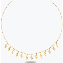 Goldium Jewellery Altın Çoklu Wave Kolye