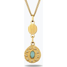 Goldium Jewellery Tasarım Asimetrik Madalyon Kolye