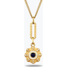 Goldium Jewellery Tasarım Çiçek Madalyon Kolye