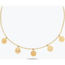 Goldium Jewellery Altın 5 Charm Kolye