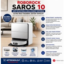 Roborock Ultra Ince Tasarım  Retractsense™ Navigasyon Sistemi, Roborock’un Yeni Ince Tasarımı Saros 10 Akıllı Robot Süpürge