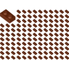 LEGO Yedek Parçalar: Plate 1X2: 100 Adet 1x2 Plate Parts Plaka Parçası Açık Kahverengi - Reddish Brown 3023