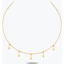 Goldium Jewellery Altın Sade 5 Damlalar Kolye