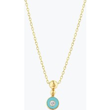 Goldium Jewellery Turkuaz Taşlı Parçalı Toplu Kolye