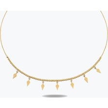 Goldium Jewellery Taşlı Baklava Desen 7 Zambak Kolye