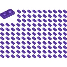 LEGO Yedek Parçalar: Plate 1X2: 100 Adet 1x2 Plate Parts Plaka Parçası Koyu Mor - Dark Purple 3023