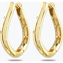 Goldium Jewellery Taş Detay Asimetrik Küpe