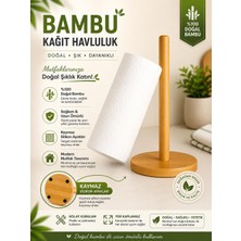 Tunay Bambu Yuvarlak Kağıt Havluluk Kaymaz Tabanlı Doğal Ahşap Mutfak Havlu Standı