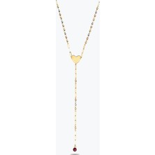 Goldium Jewellery Tasarım Kalp Plaka Detay Dorikalı Dekolte Kolye