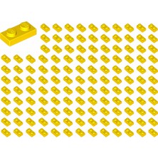 LEGO Yedek Parçalar: Plate 1X2: 100 Adet 1x2 Plate Parts Plaka Parçası Sarı - Yellow 3023