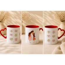 Cuppera Kişiye Özel Anneler Günü Tasarım Kupa, Kırmızı Kalpli