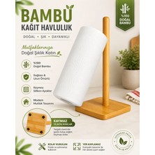 Tunay Bambu Kare Kağıt Havluluk Kaymaz Tabanlı Doğal Ahşap Mutfak Havlu Standı