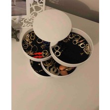 Kaia Life 4 Katlı Dönebilen Silindir Takı ve Makyaj Organizer Kutusu