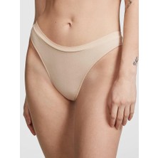 Pink Seamless Derin Bacak Kesim Tanga - Marzipan