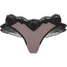 Dream Angels Heritage Puantiyeli Dantelli Fırfırlı Tanga - Melek Pembesi