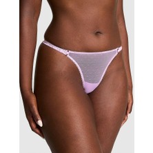Pink Dantelli V-String Külot - Açık Leylak
