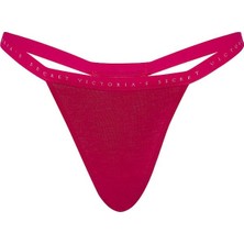 Victoria's Secret Esnek Pamuklu V-String Külot - Fuşya
