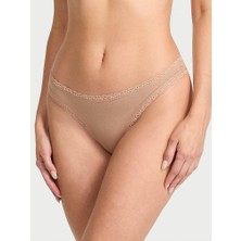 The Lacie Esnek Pamuklu Dantel Belli Tanga - Praline