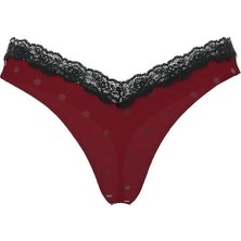Very Sexy Dantelli Derin Bacak Kesim Tanga - (Tek Renk)