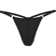 Very Sexy Dantelli Ayarlanabilir V-String Külot - Siyah